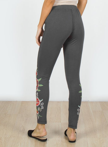 Floral Embroidery Leggings