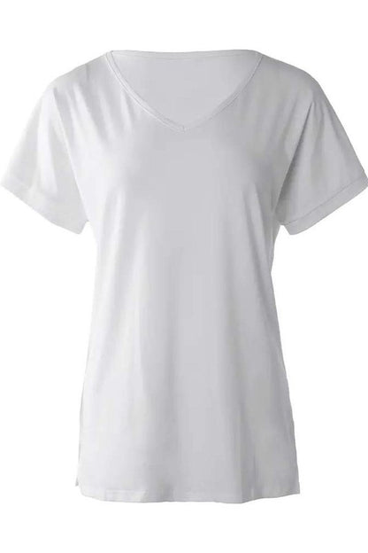 White silky feel vneck tee