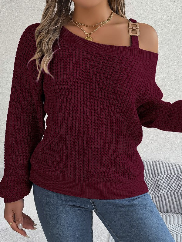 Maren Boat Neck Strap Sweater