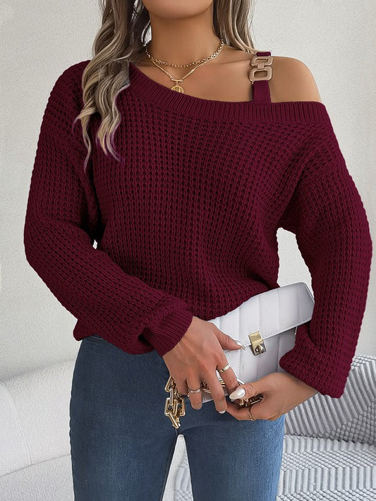 Maren Boat Neck Strap Sweater