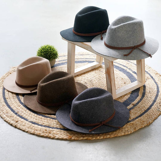 Western Style Wool Felt Fedora Hat