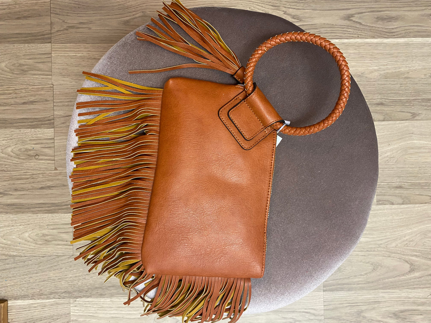 Fringe Cuff Wristlet Clutch Bag