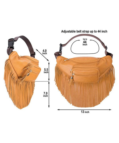 Franny Fringe Waist/Cross Body Bag