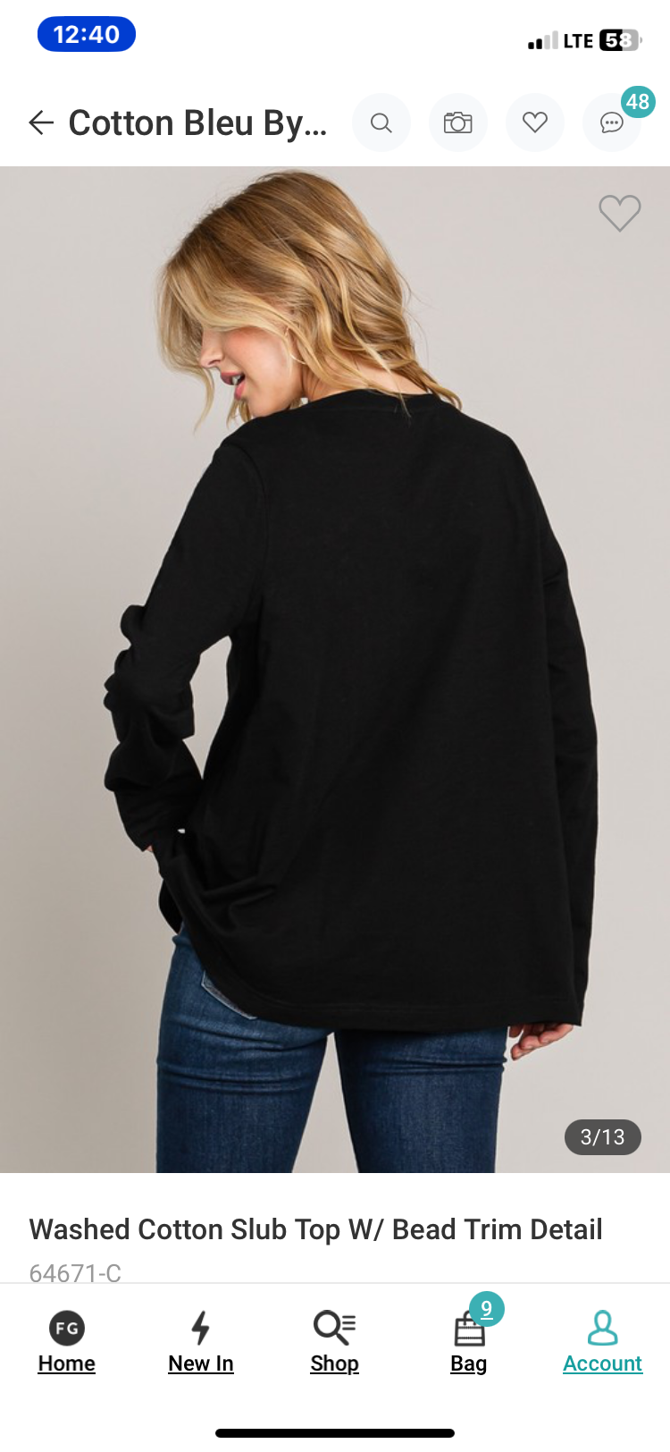 Cecillia Bead Detail Long Sleeve Top