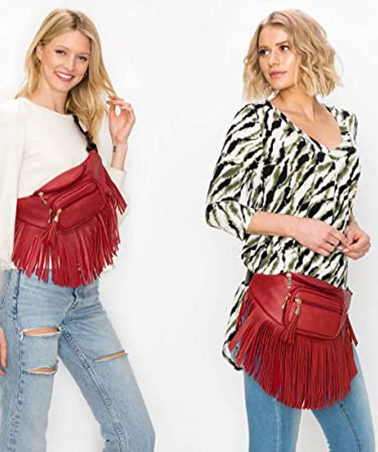 Franny Fringe Waist/Cross Body Bag