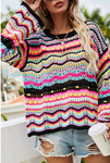Crochet Stripe Sweater