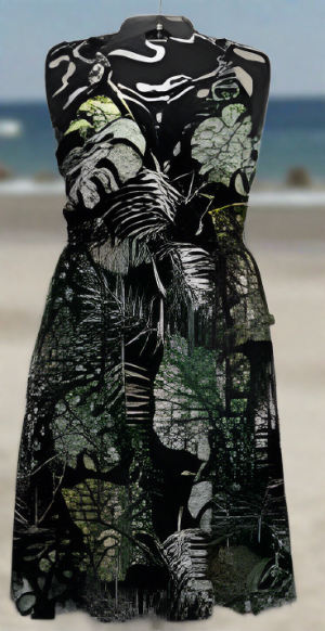 Leaf print dress