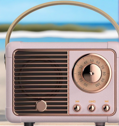 cute pink retro radio bloothtooth speaker