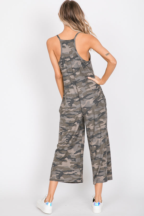 Camo Wide Leg Jumpsuit